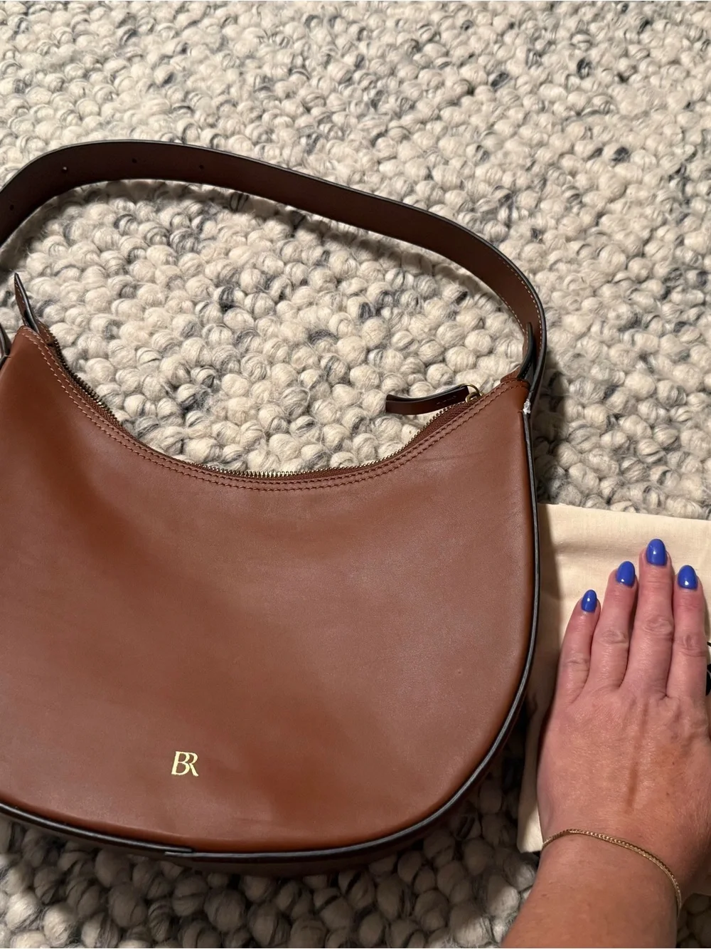 Banana Republic Chestnut Brown Leather Crescent Shoulder Bag